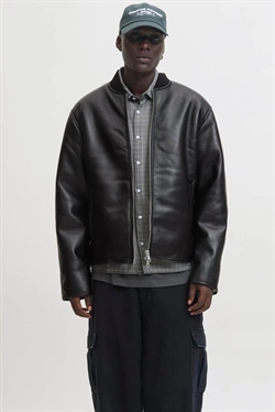 Jack & Jones Fade PU Bomber Black